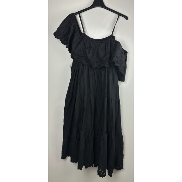 NWT Old Navy Cold Shoulder Maxi Swing Dress Black Ruffle Cotton Plus Size 3X - Picture 7 of 12